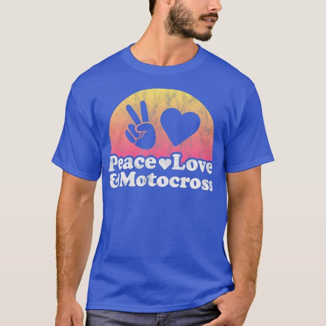 Peace Kärlek och Motocross T Shirt (Framsida)