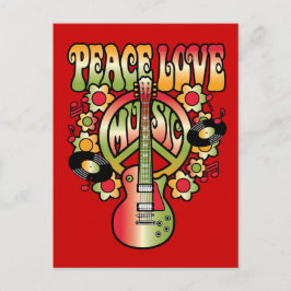 Peace Kärlek och Music Vykort