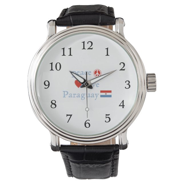 Peace Kärlek och Paraguay Armbandsur (Framsida)