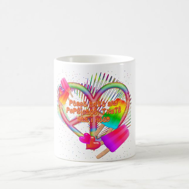 Peace Kärlek och Popsicles-Coffee Mugg (Center)