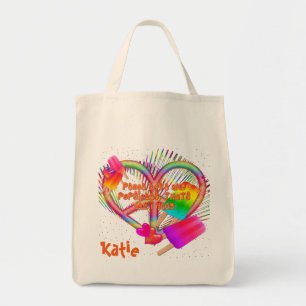 Peace Kärlek och Popsicles-Livsmedel Tote Bag Tygkasse