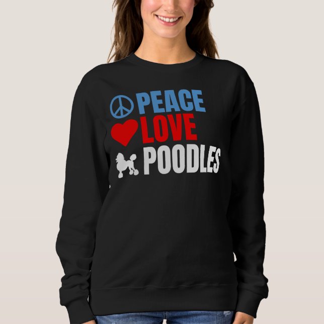 Peace kärlek och Pudel T Shirt (Framsida)