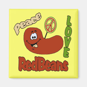 Peace Kärlek och Red Beans Magnet