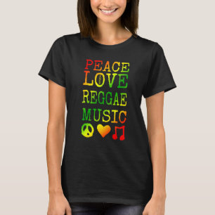 Peace, Kärlek och Reggae Music Shirt Reggae T