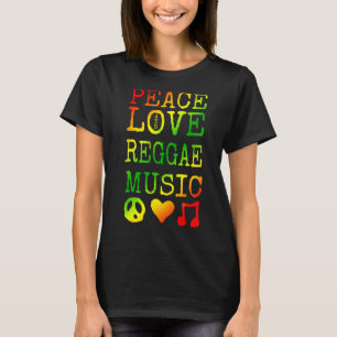 Peace, Kärlek och Reggae Music Shirt Reggae T