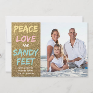 Peace Kärlek och Sandy Feure Julfotoport Julkort