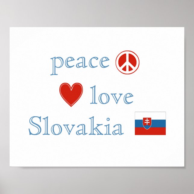 Peace Kärlek och Slovakien Poster (Framsidan)