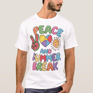 Peace Kärlek och Summer Break Shirt T Shirt