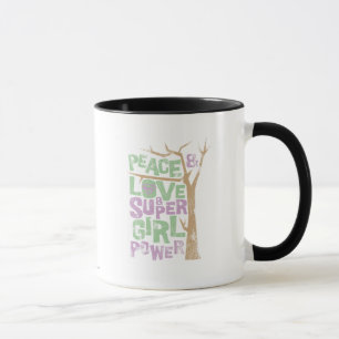 Peace Kärlek och Supergirl Power Mugg