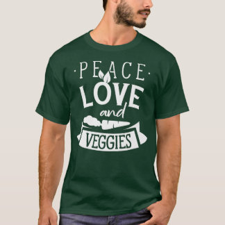 Peace Kärlek och Veggies Vegetarian Vegetables Pla T Shirt