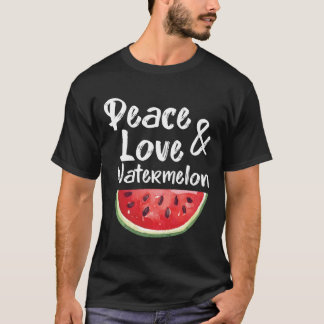 Peace Kärlek och Watermelon Funny Tropical Summer T Shirt