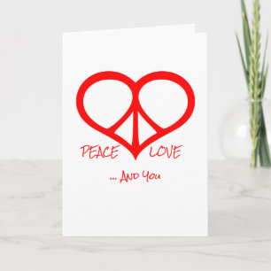 Peace Kärlek och You Valentine Day Card Kort