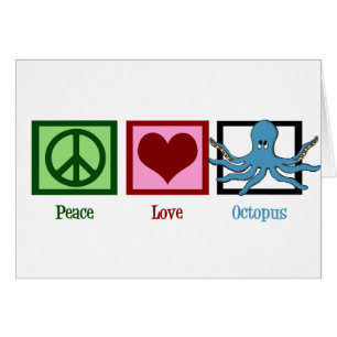 Peace Kärlek Octopus Hälsningskort