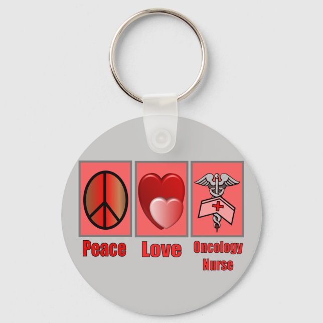 Peace Kärlek ONCOLOGY Nurse Nyckelring (Framsida)