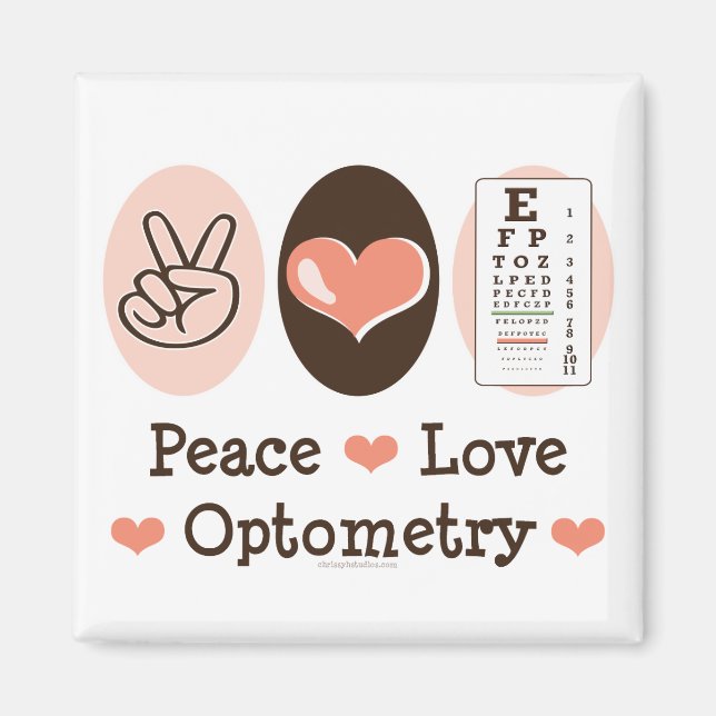 Peace Kärlek Optometry Magnet (Framsidan)