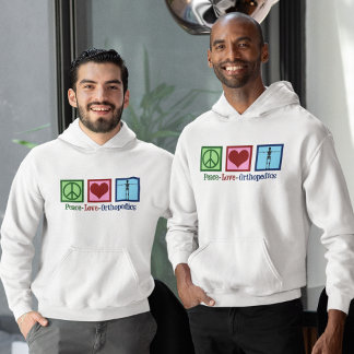 Peace Kärlek Orthopedics Cute Orthopedist Hoodie