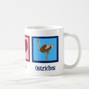 Peace Kärlek Ostriches Kaffemugg