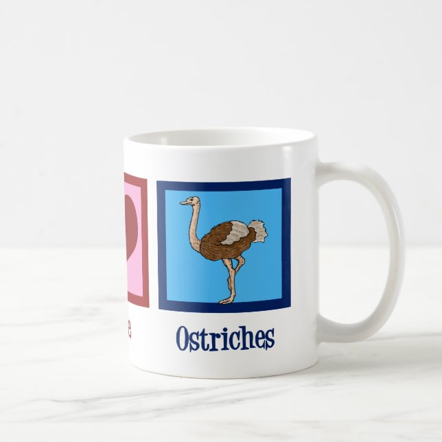 Peace Kärlek Ostriches Kaffemugg (Höger)