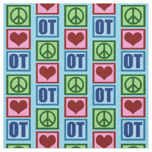 Peace Kärlek OT Cute Occupation Therapy Mönster Tyg