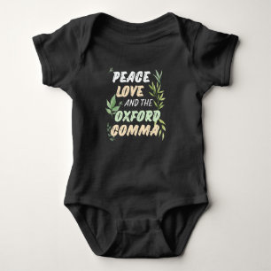 Peace Kärlek Oxford Comma English Grammar Humor T Shirt