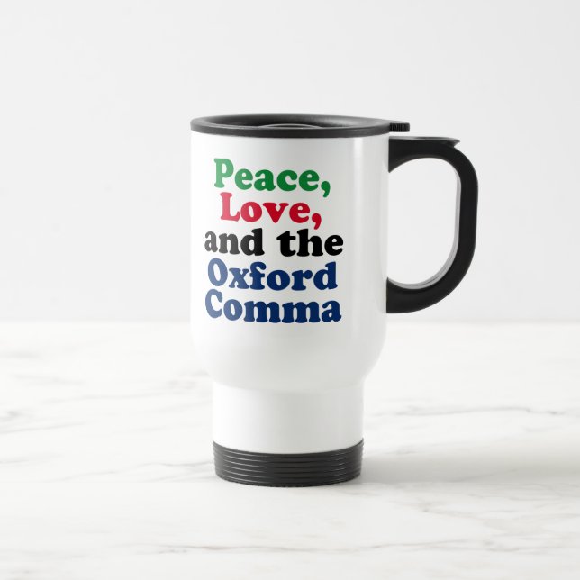 Peace Kärlek Oxford Comma Funny English Grammar Resemugg (Höger)