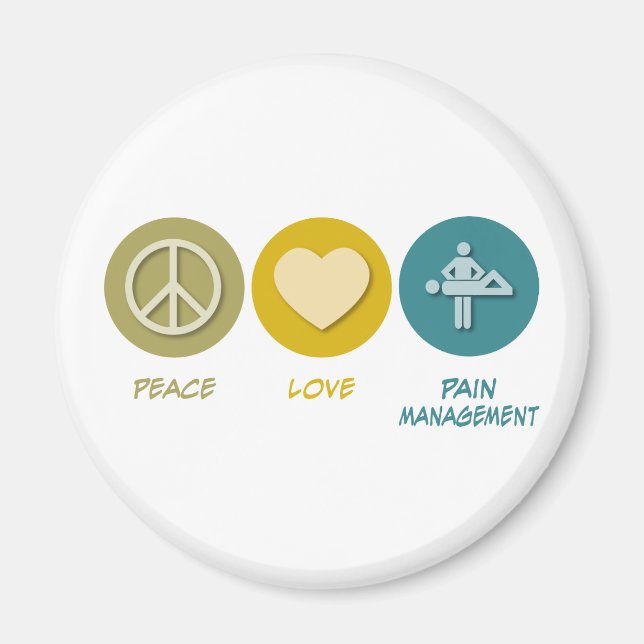 Peace Kärlek Pain Management Magnet (Framsidan)