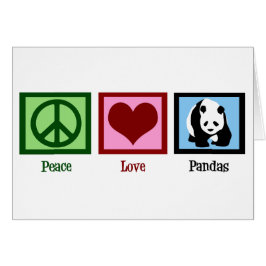 Peace Kärlek Pandas Hälsningskort
