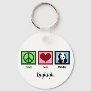 Peace Kärlek Pandas Nyckelring