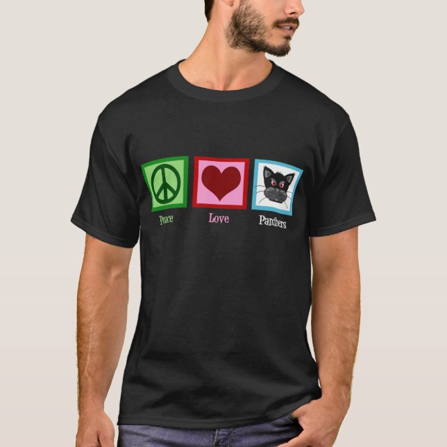 Peace Kärlek Panthers Black Tee (Framsida)