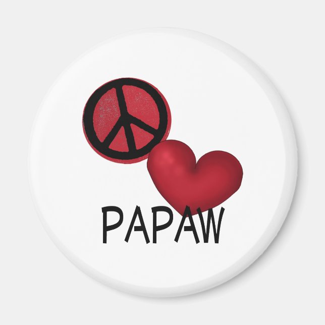 Peace Kärlek Papaw Magnet (Framsidan)