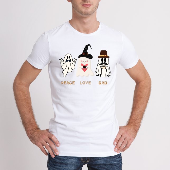 Peace Kärlek Pappa Funny Halloween T Shirt (Peace Love Dad Funny Halloween T-Shirt)