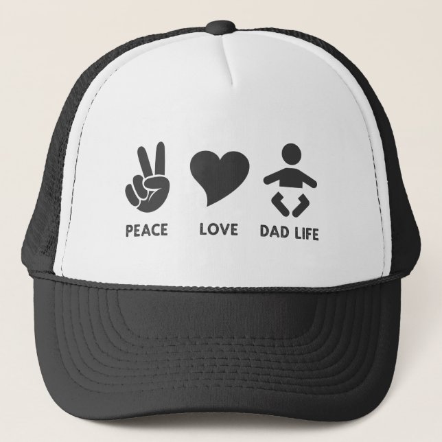 Peace Kärlek Pappa Life Funny pappa Fars dag Keps (Framsida)
