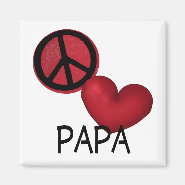 Peace Kärlek Pappa Magnet (Framsidan)