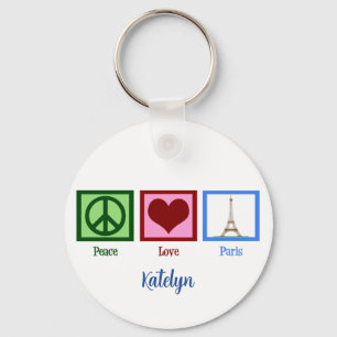 Peace Kärlek Paris Nyckelring