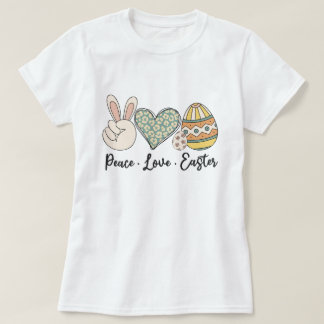 Peace Kärlek Påsk T-Shirt - Roligt och Festive Vår