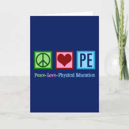 Peace Kärlek PE Lärare Fysisk utbildning Jul Helgkort