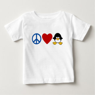 Peace Kärlek Penguin Baby T-shirts, Mugg Tee