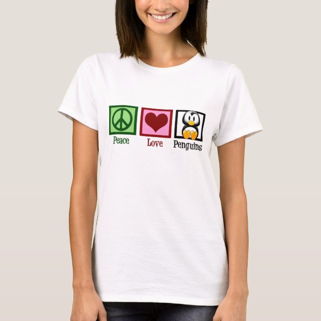 Peace Kärlek Penguins Cute Women's Tröja (Framsida)