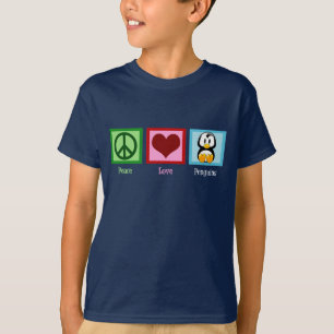 Peace Kärlek Penguins Kids Tee Shirt