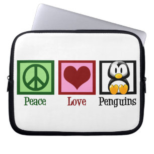 Peace Kärlek Penguins Laptop Sleeve