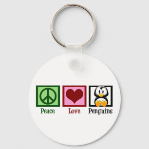 Peace Kärlek Penguins Nyckelring