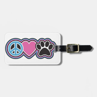 Peace-Kärlek-Pets Bagagebricka