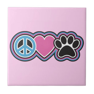 Peace-Kärlek-Pets Kakelplatta