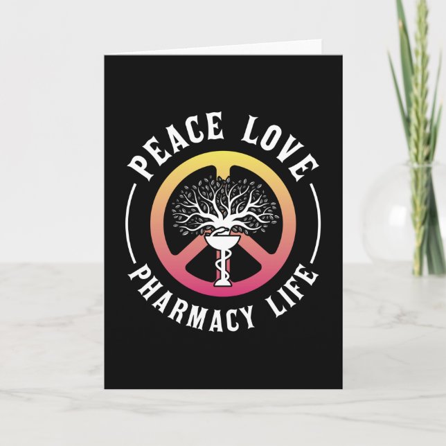 Peace Kärlek Pharmacy Life Technician farmaceut Kort (Framsida)