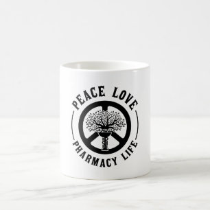 Peace Kärlek Pharmacy Life Technician Pharmacists Kaffemugg