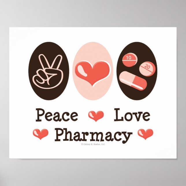 Peace Kärlek Pharmacy Poster (Framsidan)