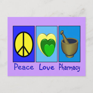 Peace Kärlek Pharmacy Vykort