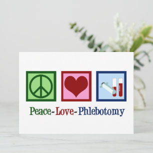 Peace Kärlek Phlebotomy Cute Phlebotomist Kort
