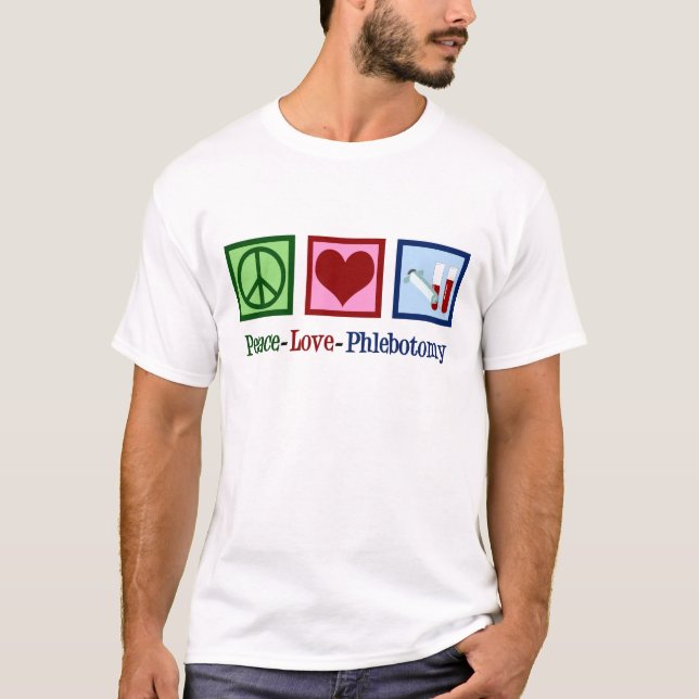 Peace Kärlek Phlebotomy T-shirt (Framsida)