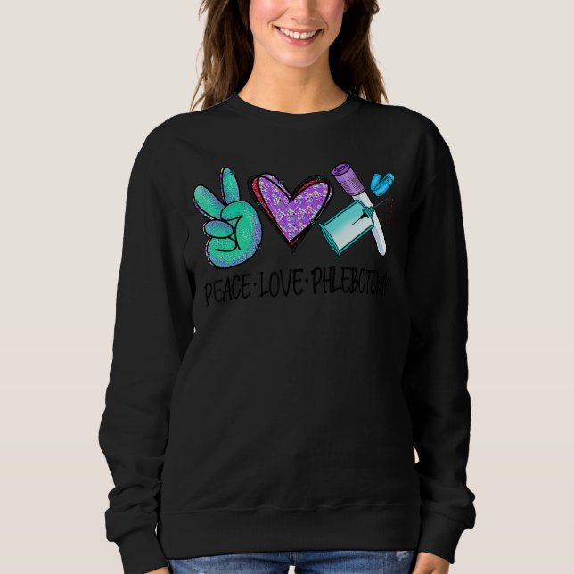 Peace Kärlek Phlebotomy Vein Phlebotomist Leopard  T Shirt (Framsida)